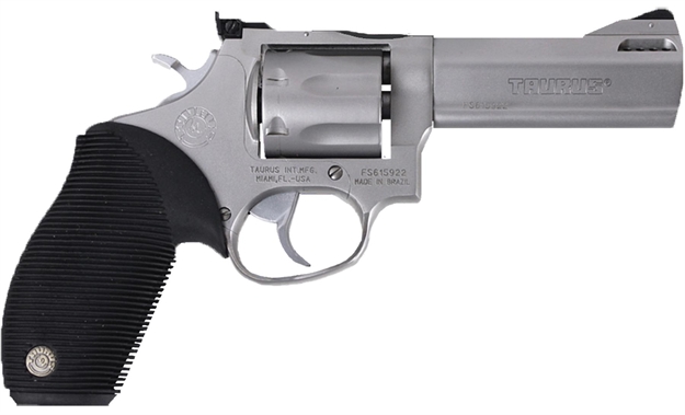 Picture of  Taurus 2-627049 Tracker 627 Medium 357 Mag/38 Special +P 7 Shot 4" Matte Stainless Steel Barrel, Cylinder & Frame, Black Ribber Grip, Transfer Bar Safety, Exposed Hammer 725327340386