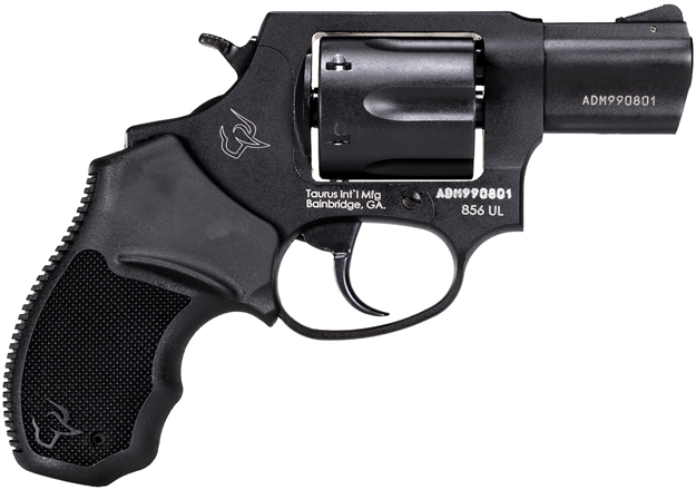 Picture of Taurus 2-85621Ul 856 Ultra-Lite Small Frame 38 Special +P 6 Shot 2" Matte Black Carbon Steel Barrel & Cylinder, Matte Black Anodized Aluminum Frame, Black Finger Groove Rubber Grip 285621UL 725327620853
