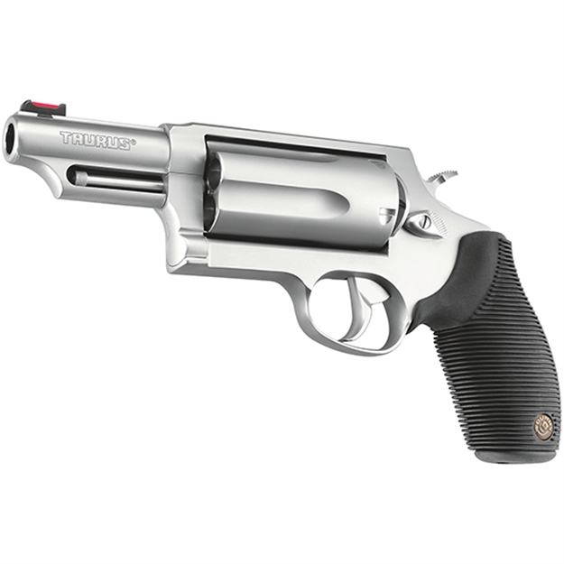 Picture of  Taurus 2-441039Mag Judge Magnum Compact 45 Colt (Lc)/410 Mag 5Rd, 3" Matte Stainless Steel Barrel, Cylinder & Frame, Black Finger Groove Grip, Exposed Hammer