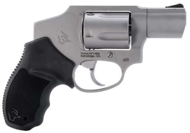 Picture of  Taurus 2-650129 650  Small 357 Mag 38/Special +P 5 Shot 2"  Stainless Steel Barrel, Cylinder & Frame, Black Rubber Grip, Transfer Bar Safety, Concealed Hammer 725327942993
