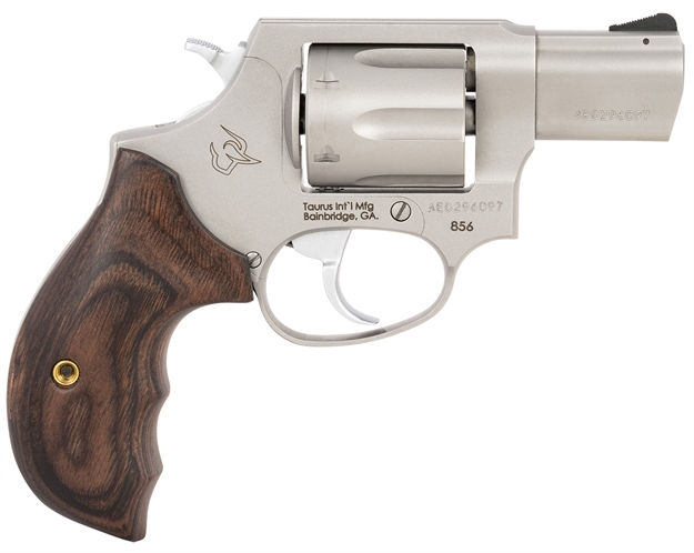 Picture of  Taurus 2-856029Sw 856 Defender Small 38 Special +P 6 Shot 2" Matte Stainless Steel Barrel, Cylinder & Frame, Walnut Grip, Transfer Bar Safety, Exposed Hammer