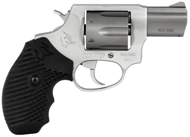 Picture of  Taurus 2-856029Ulvz06 856 Ultra-Lite Small 38 Special +P 6 Shot 2" Matte Stainless Alloy Steel Barrel & Cylinder, Matte Stainless Aluminum Frame, Black Operator II Grip, Exposed Hammer