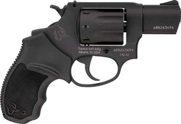 Picture of  Taurus 2942M021 942  22 Wmr 8Rd 2" Barrel, Overall Matte Black Finish Steel & Finger Grooved Black Polymer Grip