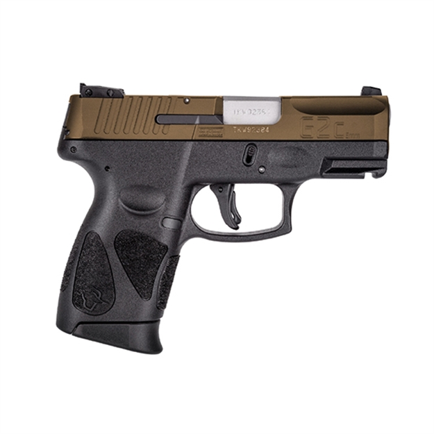 Picture of  Taurus 1G2c93a12 G2c  Compact Frame 9Mm Luger 12+1 3.26" Matte Stainless Steel Barrel, Burnt Bronze Serrated Alloy Steel Slide, Black Polymer Frame W/Picatinny Rail & Polymer Grip, Right Hand 725327619734
