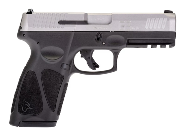 Picture of Taurus 1G3b949 G3  Full Size Frame 9Mm Luger 15+1/17+1 4" Matte Stainless Steel Barrel, Matte Serrated Stainless Steel Slide, Black Polymer Frame W/Picatinny Rail, Black Polymer Grip, Right Hand 1-G3B949 725327625704