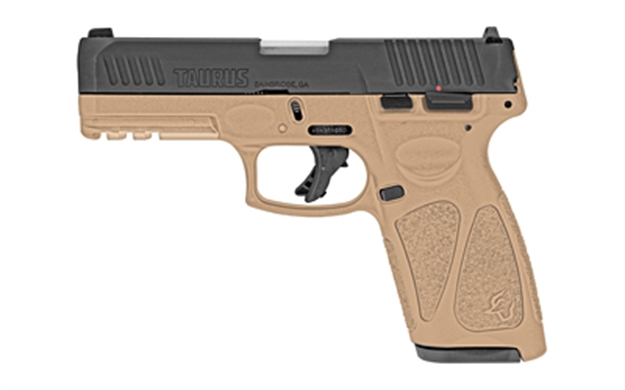 Picture of Taurus 1G3b941t15 G3  9Mm Luger 15+1 4" Matte Stainless Steel Barrel, Matte Black Tenifer Cerakote Serrated Alloy Steel Slide, Tan Polymer Frame W/Picatinny Rail, Tan Polymer Grip, Right Hand 1-G3B941T-15