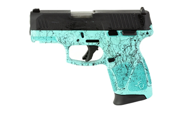 Picture of Taurus G3c 9Mm 3.26 3 12Rd Cyan W/Blk Splatter 1-G3C931-SP4