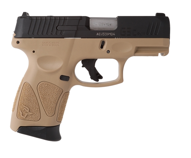 Picture of Taurus 1G3cp931t G3c  9Mm Luger Caliber With 3.26" Barrel, 12+1 Capacity, Brown Polymer With Picatinny Rail Frame, Serrated Matte Black Tenifer Steel With T.O.R.O Optic Cut Slide, & Brown Polymer Grip 1-G3CP931T