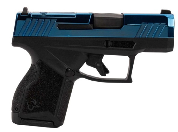 Picture of Taurus 1-Gx4m931-10B Gx4  Micro-Compact Frame 9Mm Luger 10+1 3.06" Satin Black Dlc Stainless Steel Barrel, Blue Pvd Serrated Alloy Steel Slide, Matte Black Stainless Steel Frame, Textured Grip 1-GX4M93110B 725327943112