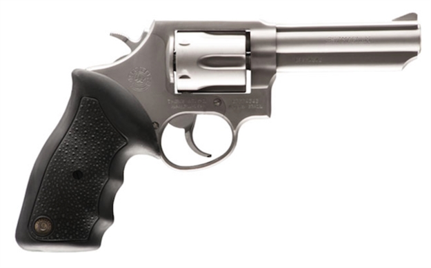 Picture of  Taurus 2-650049 65  Medium 357 Mag/38 Special +P 6 Shot 4" Matte Stainless Steel Barrel, Cylinder Matte & Frame, Black Finger Grooved Rubber Grip, Transfer Bar Safety, Exposed Hammer