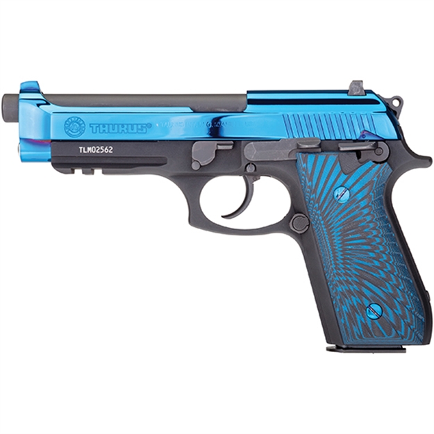 Picture of Taurus Pt92 9Mm 5 Pvd Blue High Polish G10 Grips