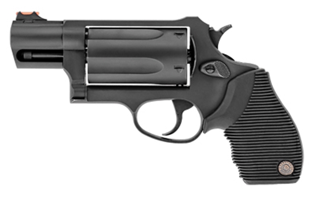 Picture of Taurus 2441031Tc Judge Public Defender Small Frame 45 Colt (Lc) 410 Bore 5Rd 2" Matte Black Oxide Steel Barrel, Cylinder & Frame, Black Ribber Grip, Transfer Bar Safety, Exposed Hammer 2-441031TC