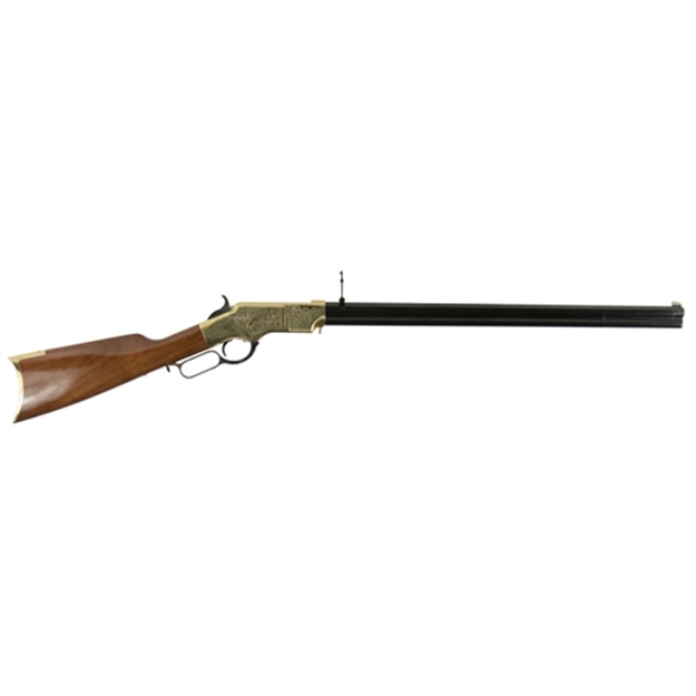Picture of Taylors & Company 550296 1860 Brass Engraved 44-40 Win 13+1 24.25" Blued Octagon Barrel, Brass Engraved/ Brass Receiver, Walnut/ Synthetic Stock, Right Hand 552883A 839665008621