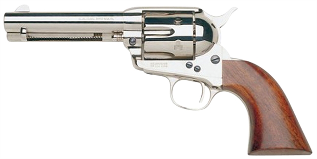 Picture of  Taylors & Company 555124 1873 Cattleman 357 Mag Caliber With 4.75" Barrel, 6Rd Capacity Cylinder, Overall Nickel-Plated Finish Steel & Walnut Grip
