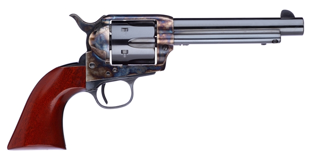 Picture of  Taylors & Company 701Ede 1873 Cattleman New Model 357 Mag 6Rd 5.50" Blued Cylinder & Barrel Color Case Hardened Steel Frame Walnut Navy Size Grip (Taylor Tuned) 858944006479
