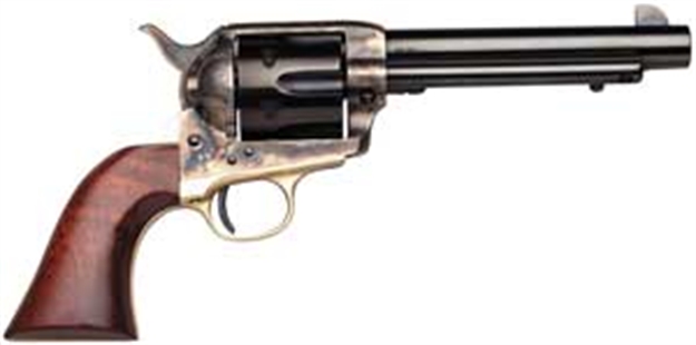 Picture of Taylors & Company 550847 Ranch Hand Uberti 45 Colt (Long Colt) 6 Shot 5.50" Blued Round Barrel, Cylinder, Color Case Hardened Steel Frame, Walnut Navy Style Grip, Exposed Hammer 451 839665001851