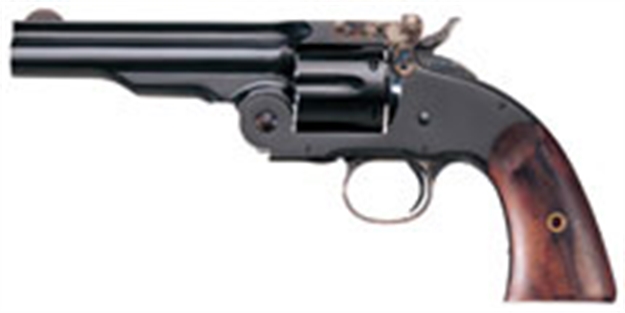 Picture of Taylors & Company 550681 Second Model Schofield 38 Special Caliber With 5" Barrel, 6Rd Capacity Cylinder, Overall Blued Finish Steel & Walnut Grip 0858