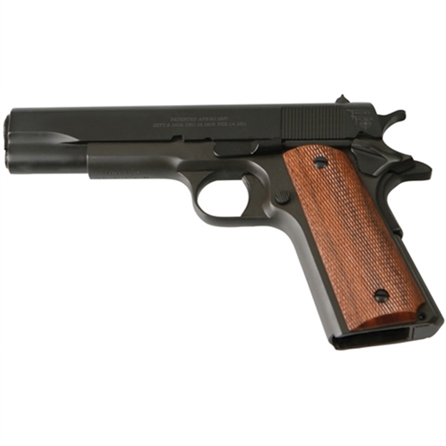 Picture of Taylors & Company 230003 1911  45 Acp Caliber With 5" Barrel, 7+1 Capacity, Overall Black Parkerized Finish Steel, Beavertail Frame, Serrated Steel Slide & Checkered Walnut Grip 1911AC