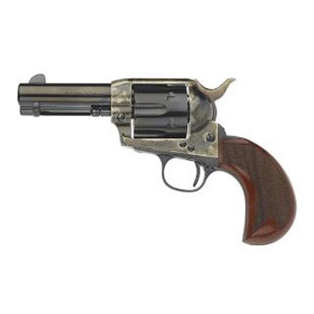 Picture of  Taylors & Company 555132 1873 Cattleman 357 Mag Caliber With 3.50" Blued Finish Barrel, 6Rd Capacity Blued Finish Cylinder, Color Case Hardened Finish Steel Frame & Checkered Birdshead Walnut Grip
