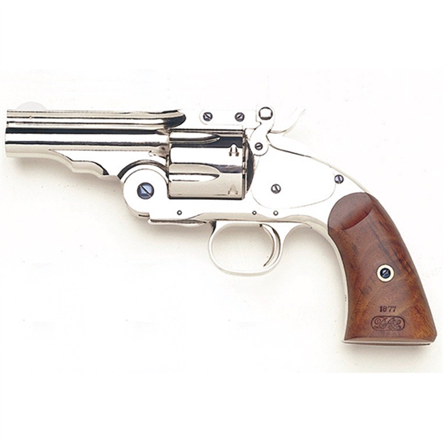Picture of Taylors & Company 550670 Schofield Top Break 45 Colt (Lc) Caliber With 5"Barrel, 6Rd Capacity Cylinder, Overall Nickel-Plated Finish Steel & Walnut Grip 0855N04 810012510790