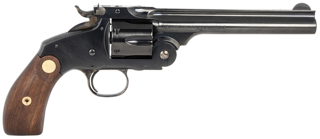 Picture of Taylors & Company  Frontier Schofield 44 Spec 6Rd 6.50" Blued Steel Barrel, Cylinder & Frame Walnut Grip