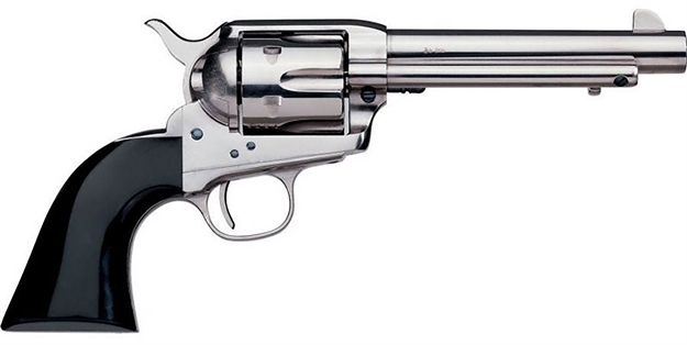 Picture of  Taylors & Company 0420N00 1873 Cattleman 44-40 Win Caliber With 4.75" Barrel, 6Rd Capacity Cylinder, Overall Nickel-Plated Finish Steel & Black Polymer Grip 810012512251