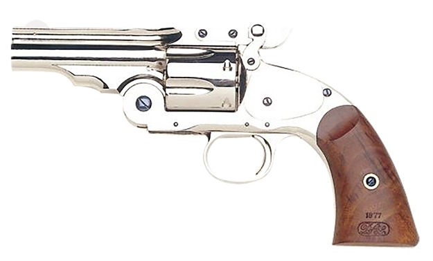 Picture of Taylors & Company 550675 Schofield Top Break 44-40 Win Caliber With 5" Barrel, 6Rd Capacity Cylinder, Overall Nickel-Plated Finish Steel & Walnut Grip 0856N04 810012510783