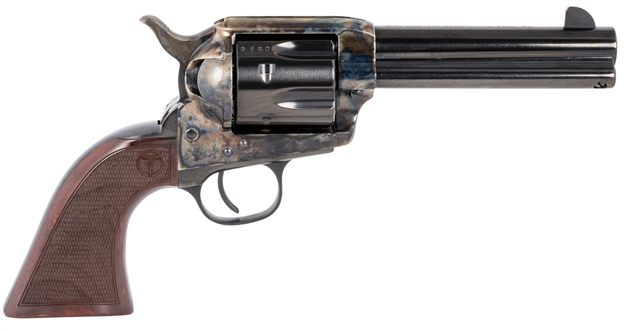 Picture of Taylors & Company 550812 Smoke Wagon  45 Colt (Lc) Caliber With 4.75" Blued Finish Barrel, 6Rd Capacity Blued Finish Cylinder, Color Case Hardened Finish Steel Frame & Checkered Walnut Grip 4109