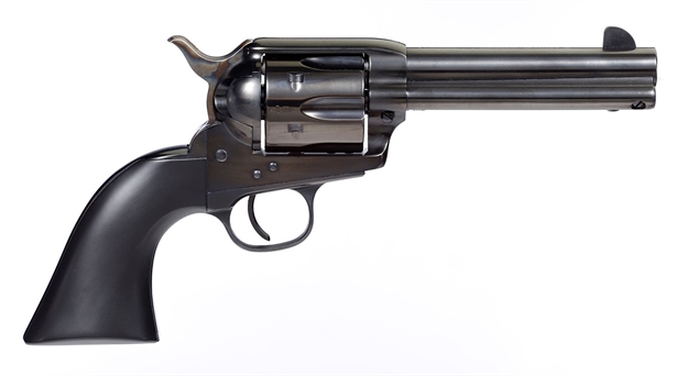 Picture of  Taylors & Company 555161 Devil Anse  45 Colt (Lc) Caliber With 4.75" Blued Finish Barrel, 6Rd Capacity Blued Finish Cylinder, Color Case Hardened Finish Steel Frame & Matte Black Wood Grip 810012511704