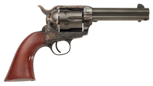 Picture of  Taylors & Company 555149De 1873 Cattleman Gunfighter 45 Colt (Lc) 6Rd 4.75" Blued Cylinder & Barrel Color Case Hardened Steel Frame Walnut Army Size Grip (Taylor Tuned) 839665000960