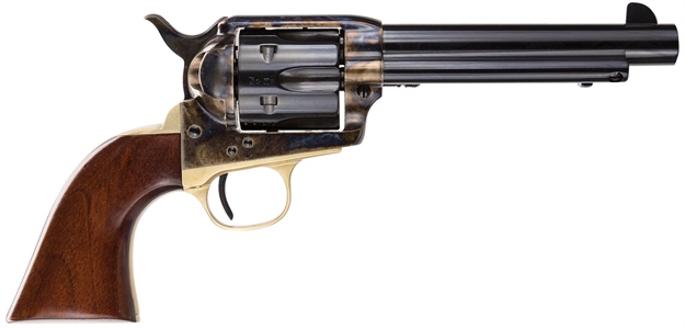 Picture of Taylors & Company 550847 Ranch Hand Uberti 45 Colt (Long Colt) 6 Shot 5.50" Blued Round Barrel, Cylinder, Color Case Hardened Steel Frame, Walnut Navy Style Grip, Exposed Hammer 451