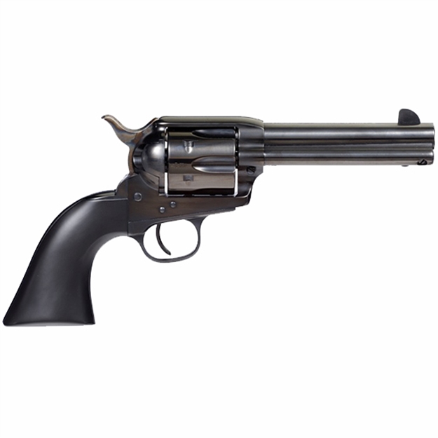 Picture of  Taylors & Company 555161 Devil Anse  45 Colt (Lc) Caliber With 4.75" Blued Finish Barrel, 6Rd Capacity Blued Finish Cylinder, Color Case Hardened Finish Steel Frame & Matte Black Wood Grip 810012511704