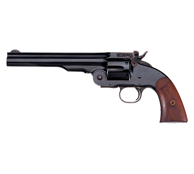 Picture of Taylors & Company 550639 Second Model Schofield 45 Colt (Lc) Caliber With 7" Barrel, 6Rd Capacity Cylinder, Overall Blued Finish Steel & Walnut Grip 0850