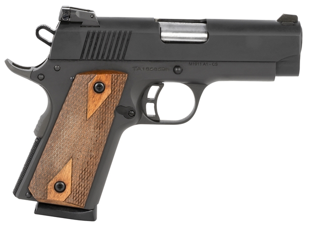 Picture of Taylors And Company 51469 1911 Compact Tactical 45 Acp 3.63" 7+1 Checkered Walnut Grip