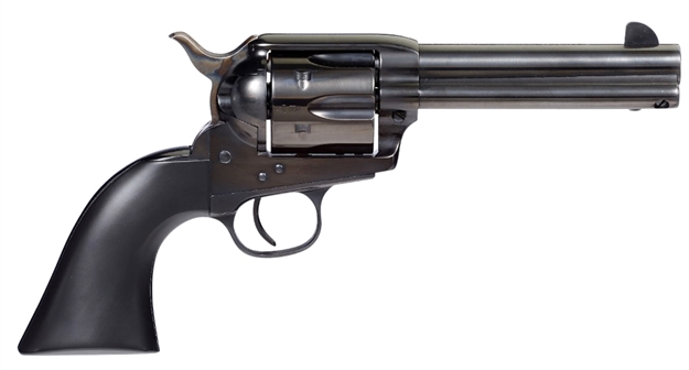Picture of  Taylors & Company 555162 Devil Anse  357 Mag Caliber With 4.75" Blued Finish Barrel, 6Rd Capacity Blued Finish Cylinder, Color Case Hardened Finish Steel Frame & Matte Black Wood Grip