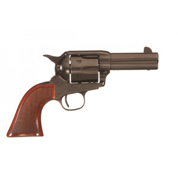 Picture of Taylors & Company 550884De Runnin Iron Black Rock 45 Colt (Lc) Caliber With 3.50" Barrel, 6Rd Capacity Cylinder, Overall Black Nitride Finish Steel, Checkered Walnut Grip & Overall Taylor Polish 654001DE