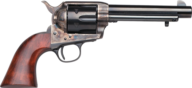 Picture of Taylors & Company 550903 1873 Cattleman Uberti Large 357 Mag/38 Special 6 Shot 5.50" Blued Steel Barrel & Cylinder, Color Case Hardened Steel Frame, Walnut Navy Style Grip, Exposed Hammer 701E