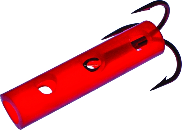 Picture of Team Catfish Dip Bait Tube Hook, Size 2, Treble, Dead Red, 4 Per Pack (2 Tubes;2 Trebles)