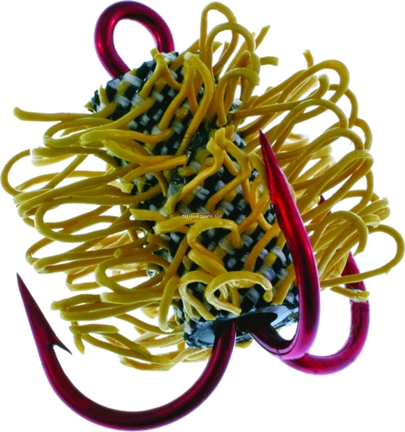 Picture of Team Catfish Mini Furry Thang Hook, Size 2, Treble, Red, 2 Pack