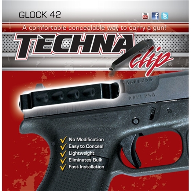 Picture of Techna Clip Clip Handgun Retention Clip For Glock 42 Right/Left G42BRL