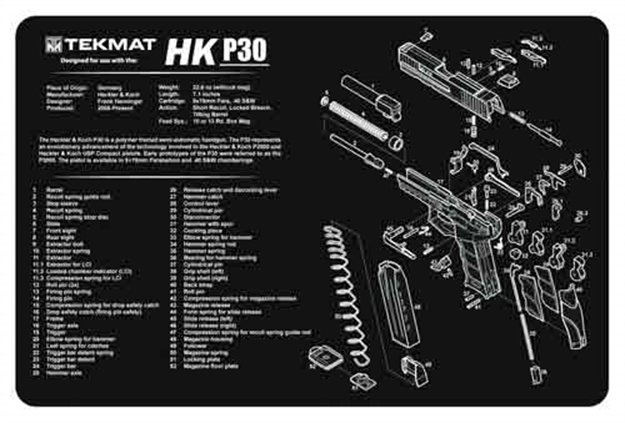 Picture of Tekmat Armorers Bench Mat 11"X17" Heckler & Koch P30 17-HKP30
