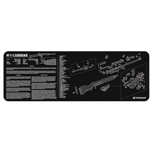 Picture of Tekmat Tekr36m1carb M1 Carbine Cleaning Mat Black/White Rubber 12"X36" M1 Carbine Parts Diagram 36-M1-CARB 612409971517
