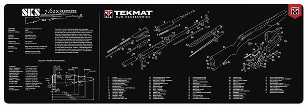 Picture of Tekmat Tekr36sks Sks Cleaning Mat Black/White Rubber 12"X36" Sks Parts Diagram 36-SKS
