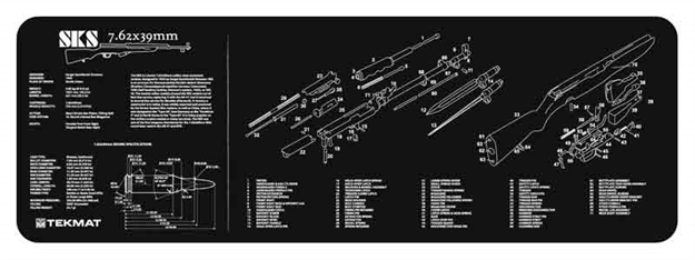 Picture of Tekmat Tekr36sks Sks Cleaning Mat Black/White Rubber 12"X36" Sks Parts Diagram 36-SKS 612409971609