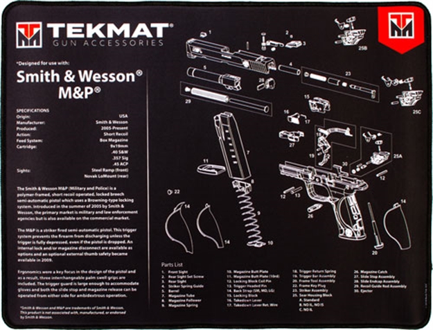 Picture of Tekmat Armorers Bench Mat Ultra 15"X20" S&W MP Black R20SWMP 612409971326