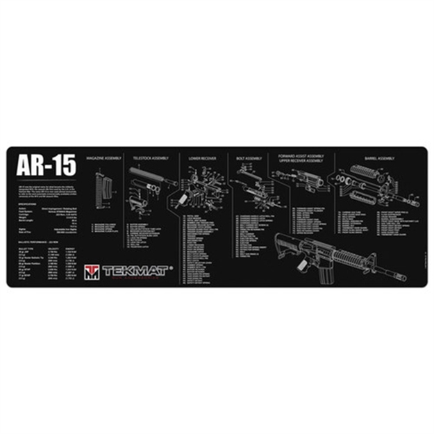 Picture of Tekmat Armorers Bench Mat 12"X36" Ar-15 Black 36-AR15-BK 612409971401