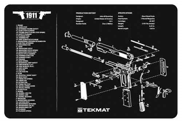 Picture of Tekmat Armorers Bench Mat 11"X17" 1911 Pistol 17-1911 804879222934