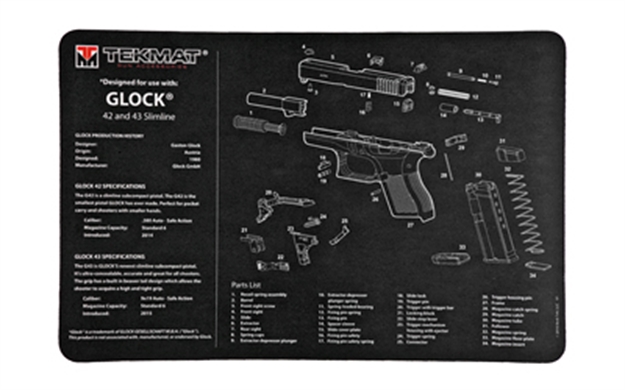 Picture of Tekmat Pistol Mat For Glk 42/43 Blk R17-GLOCK-42-43 612409970770