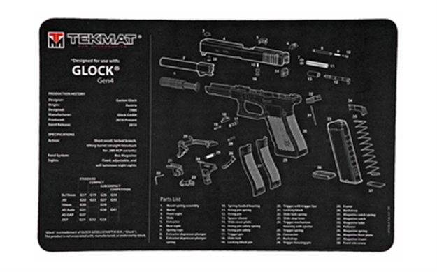 Picture of Tekmat Pistol Mat For Glk Gen 4 Blk R17-GLOCK-G4 612409970794