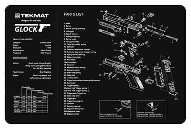 Picture of Tekmat Armorers Bench Mat 11"X17" For Glock 17 G3 17-GLOCK 612409970763